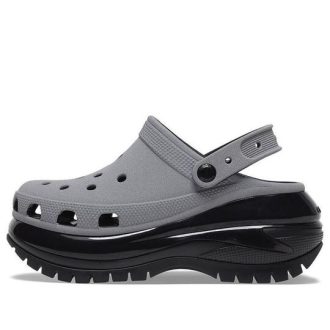 Crocs Mega Crush reflexní dřeváky „Grey Black“ 209172-1LP