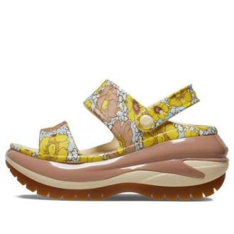 Crocs Mega Crush Retro květinové sandály „Vanilla Cork“ 208966-1LQ