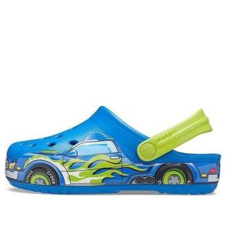 Crocs (PS) Funny Pattern Sportovní modré sandály s plochým podpatkem 207074-4JL