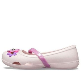 Crocs (PS) Lina Charm Flat Flowers Pale Pink Sandály 205529-6PI