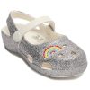 Crocs (PS) Outdoorové ploché podpatky lesklé sportovní stříbrné sandály 206370-93R