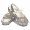 Crocs (PS) Outdoorové ploché podpatky lesklé sportovní stříbrné sandály 206370-93R