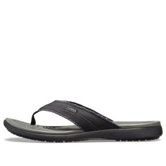 Crocs Santa Cruz plátěné žabky „Black Slate Grey“ 205612-0DD