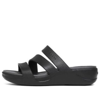 Crocs (WMNS) Boca Strappy klínové sandály „Černá“ 207434-001