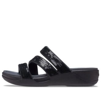 Crocs (WMNS) Boca Strappy klínové sandály „černé“ 207645-001