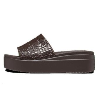 Crocs (WMNS) Brooklyn Croco Shine Slide Sandály „Espresso“ 209253-206