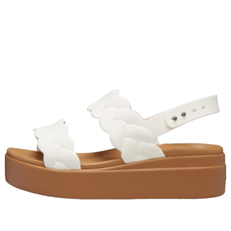 Crocs (WMNS) Brooklyn Woven Wedge Sandály „Bílá hnědá“ 209977-0WV