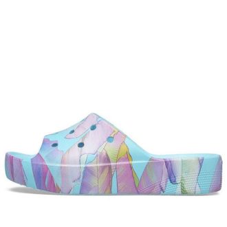 Crocs (WMNS) Classic Platform Palm Print Slide „Blue Multi-Color“ 208607-4NQ