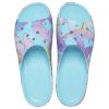 Crocs (WMNS) Classic Platform Palm Print Slide „Blue Multi-Color“ 208607-4NQ