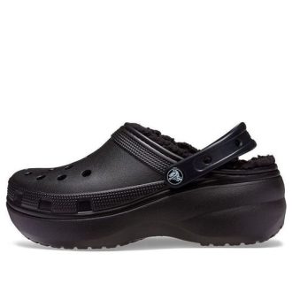 Crocs (WMNS) Klasický dřevák s podšívkou na platformě „Černý“ 207938-001