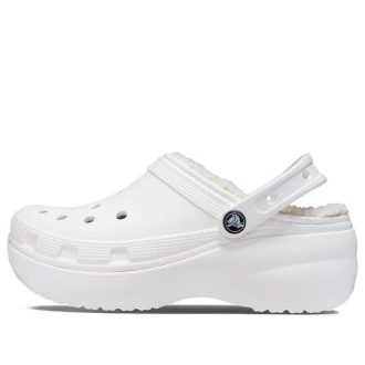 Crocs (WMNS) Klasické dřeváky s podšívkou na platformě „Bílé“ 207938-100