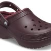 Crocs (WMNS) Klasické dřeváky s podšívkou na platformě „Dark Cherry“ 207938-6WD