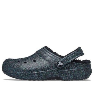Crocs (WMNS) Klasické třpytivé černé lemované dřeváky „Starry Skies“ 205842-9BD