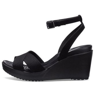 Crocs (WMNS) Leigh II Cross Strap kotníkové sandály na klínu „Černá“ 204950-060