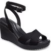 Crocs (WMNS) Leigh II Cross Strap kotníkové sandály na klínu „Černá“ 204950-060