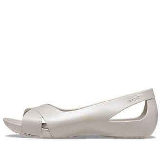 Crocs (WMNS) Minimalistické ležérní ploché bílé sandály 206106-018