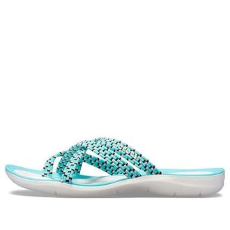 Crocs (WMNS) Pletené žabky Modrá Bílá 205728-4DY