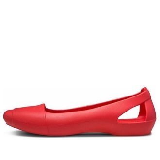 Crocs (WMNS) ploché červené sandály 202811-8C1