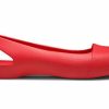 Crocs (WMNS) ploché červené sandály 202811-8C1