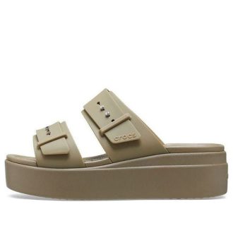 Crocs (WMNS) Sandály na nízkém klínu Brooklyn „Béžová“ 207431-260