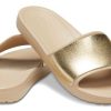 Crocs (WMNS) Sloane Shine Low Slide Minimalistické Ležérní Ploché pantofle hnědé zlaté barvy „Brown Gold“ 206921-212