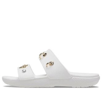Crocs (WMNS) Soft Sole Pohodlné venkovní sportovní pantofle s plochým podpatkem Bílá 207387-103