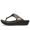 Crocs (WMNS) Tlusté podrážkové černé měděné žabky 205604-0FG