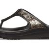 Crocs (WMNS) Tlusté podrážkové černé měděné žabky 205604-0FG