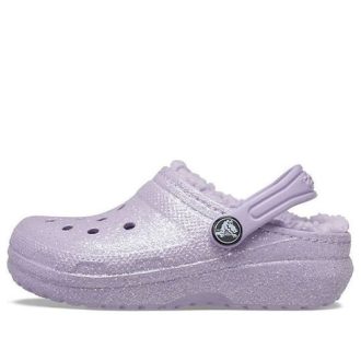 Dětské boty Crocs (GS) Klasické dřeváky s třpytivou podšívkou „Purple“ 205937-530
