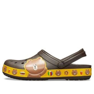 Hnědé unisex sandály Crocs x Line Friends Beach 205791-206