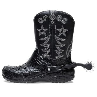 Klasická kovbojská bota Crocs „Černá“ 208695-001