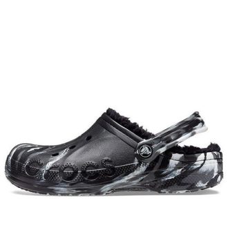 Mramorované dřeváky Crocs Baya „Black Silver“ 208333-0C4