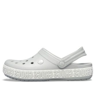 Plážové šedé sandály Crocs Crocband Logo Mania 205914-00J