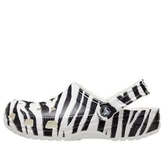 Plážové sandály Crocs Classic Clog s potiskem zvířat Black White 206676-1DE