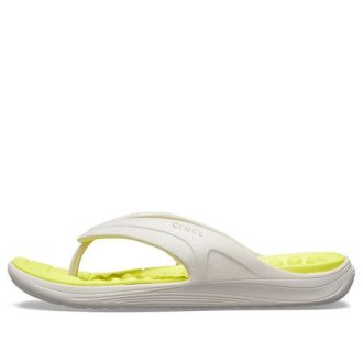 Stylové žabky Crocs Reviva s kulatou špičkou „White Yellow“ 205545-1CC