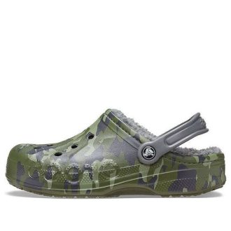 Unisex maskáčové pantofle Crocs Baya s potiskem Fleece 205975-97G